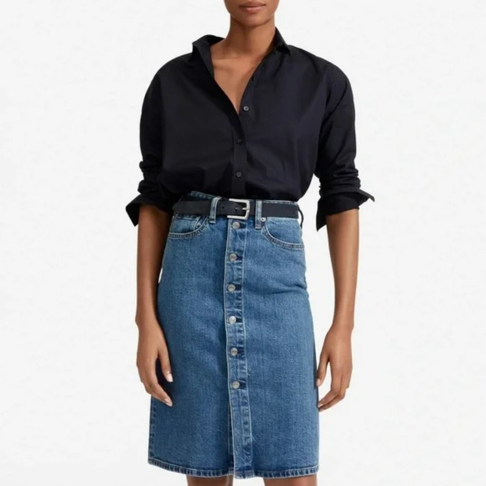 Everlane denim pencil skirt